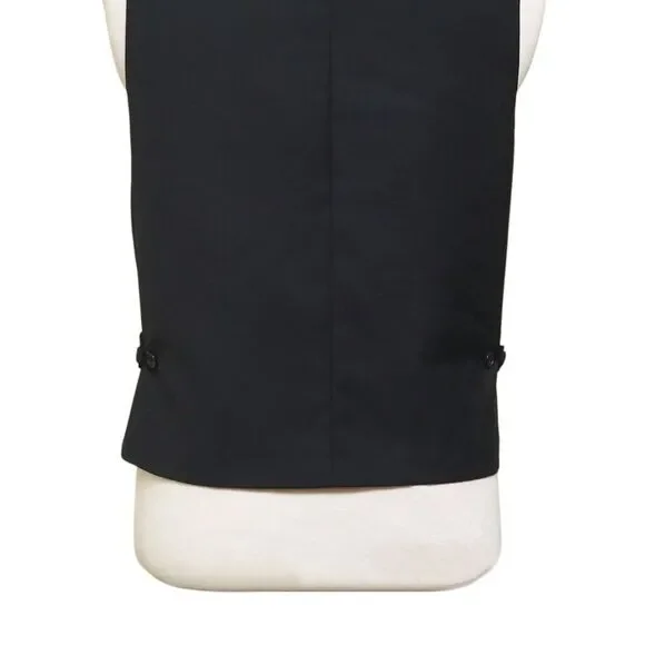 Mens Plaid Vest 46R Red Black Wool Waistcoat Preppy Wedding Party Formal Casual
